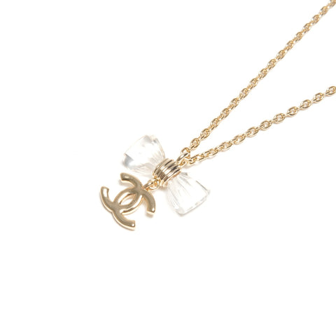 CHANEL Ribbon Motif 2025 Necklace gold KC003