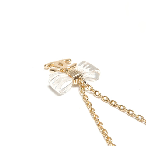 CHANEL Ribbon Motif 2025 Necklace gold KC003
