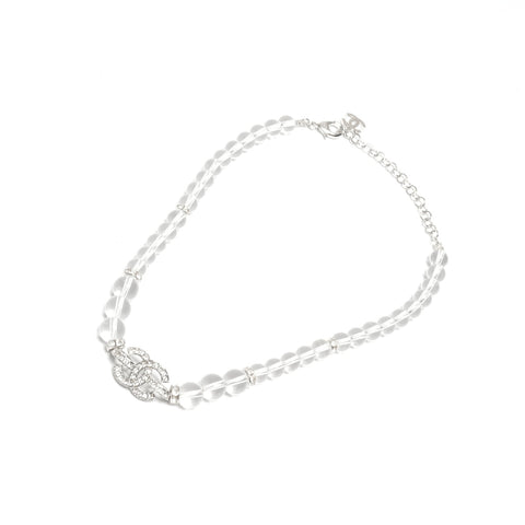 CHANEL Choker CC Logo B25S 2025 Rhinestone Necklace clear KC004