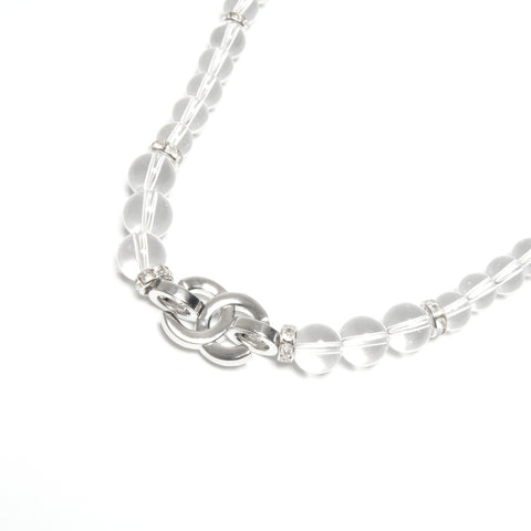 CHANEL Choker CC Logo B25S 2025 Rhinestone Necklace clear KC004