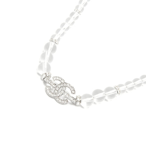 CHANEL Choker CC Logo B25S 2025 Rhinestone Necklace clear KC004