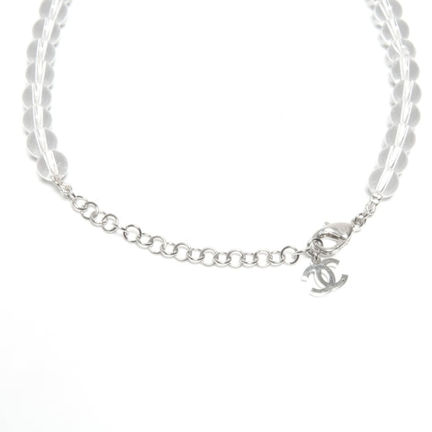 CHANEL Choker CC Logo B25S 2025 Rhinestone Necklace clear KC004