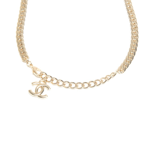 CHANEL CC Logo Gold Chain Necklace 25 Years B25S Necklace gold KC005