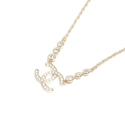 CHANEL Chain Metal Rhinestone CC Mark B25S 2025 Necklace gold KC006