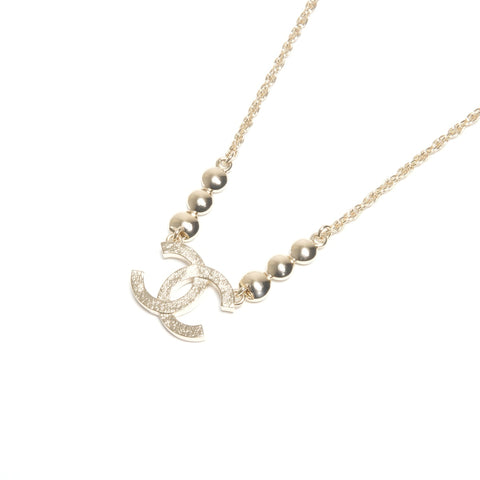 CHANEL Chain Metal Rhinestone CC Mark B25S 2025 Necklace gold KC006