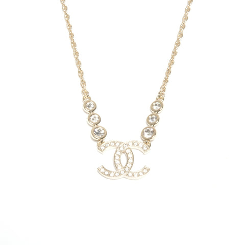CHANEL Chain Metal Rhinestone CC Mark B25S 2025 Necklace gold KC006
