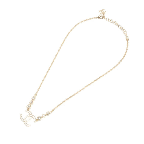 CHANEL Chain Metal Rhinestone CC Mark B25S 2025 Necklace gold KC006