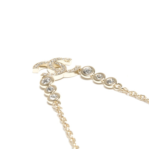 CHANEL Chain Metal Rhinestone CC Mark B25S 2025 Necklace gold KC006