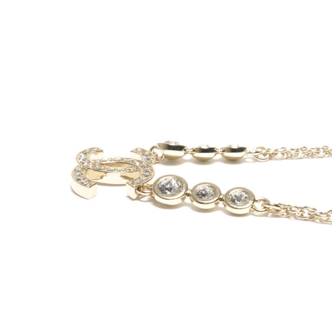CHANEL Chain Metal Rhinestone CC Mark B25S 2025 Necklace gold KC006