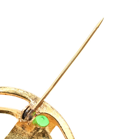 CHANEL Round logo Gripoa Brooch Gold Plated gold eit0289P0972