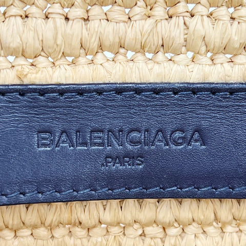 バレンシアガ BALENCIAGA ラフィア ラタン クラッチバッグ ベージュ×パープル P11143