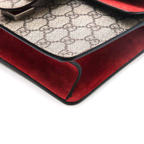 GUCCI GG Supreme Dionysus Chain Shoulder Bag Beige x red P13048