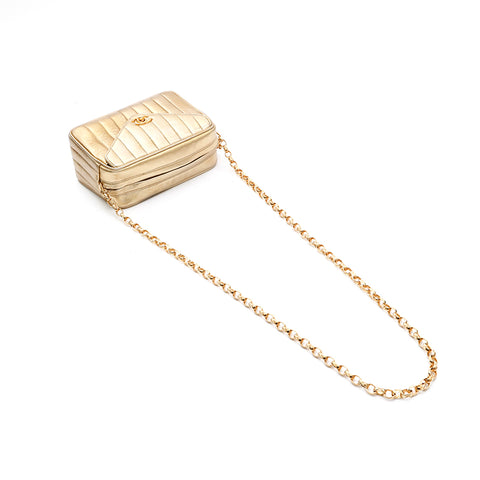 Chanel Mademoiselle Fringe Bijoux -Ketten -Umhängetasche Gold WS2974