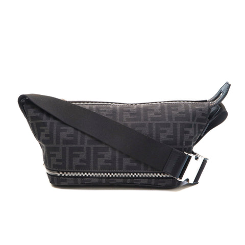 FENDI Zucca Pattern Cross Canvas Body Bag Black P13519