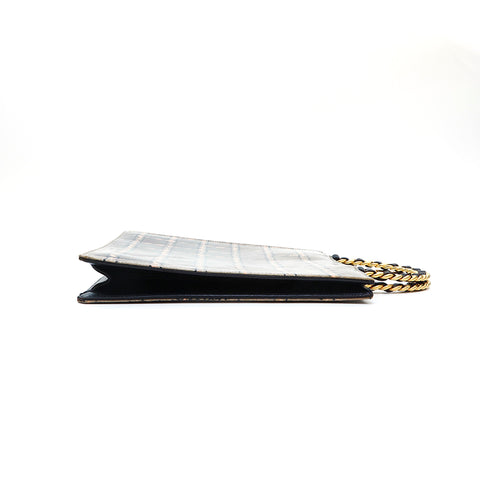 Chanel Schokoladen -Bar Patentkette Handtasche Khaki P13667