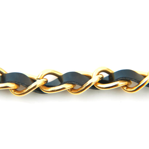 Chanel Coco Mark Rhinestone Patent Choker Gold x Black P13885