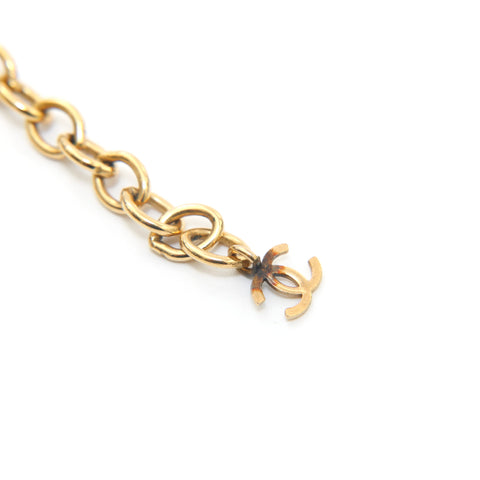 Chanel Coco Mark Rhinestone Patent Choker Gold x Black P13885