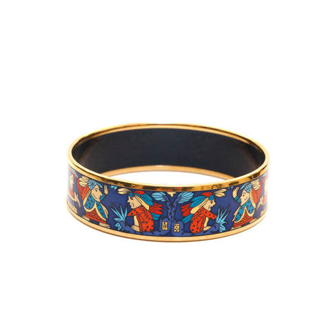 Hermes Hermes Emaille GM Bangle Gold x Blue P13944