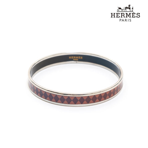 Hermes HERMES Emaille PM Bangle Silver x Purple P13979