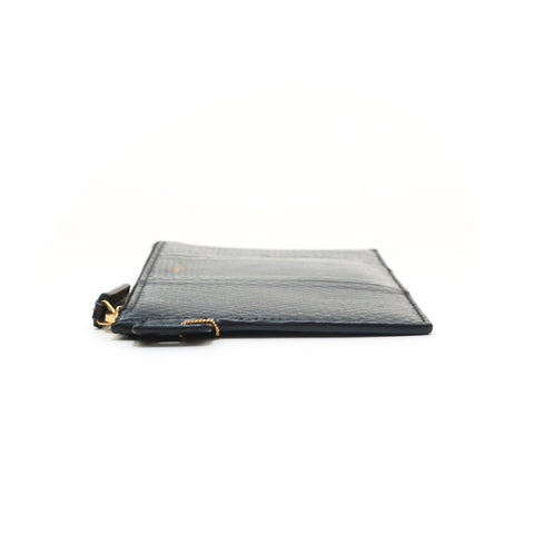 SAINT LAURENT PARIS Logo Exotic Leather Chain Pouch black P14034