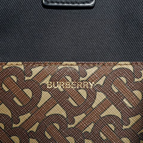 バーバリー BURBERRY TBモノグラム PVC レザー 2WAY ショルダー トートバッグ ブラウン P14277