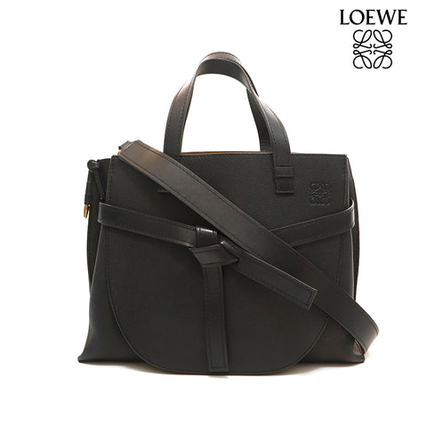 ロエベ LOEWE ゲートトップハンドル レザー 2way ショルダーバッグ レザー ブラック P14322