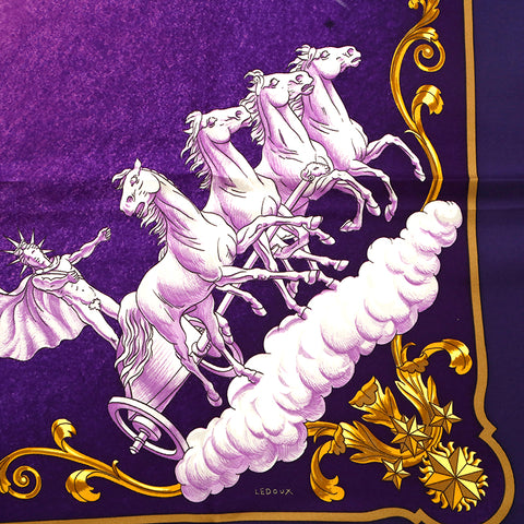 HERMES HERMES CARRE 90 COSMOS围巾紫色P14467