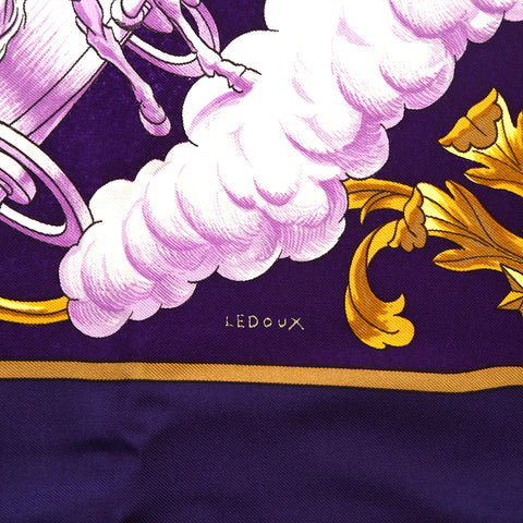 HERMES HERMES CARRE 90 COSMOS围巾紫色P14467