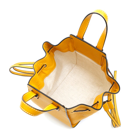 Loewe LOEWE Hmmock Drawstring Mini Leather Handbag Yellow P14586