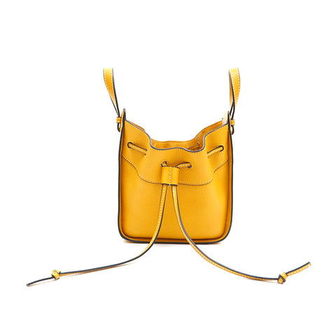 Loewe LOEWE Hmmock Drawstring Mini Leather Handbag Yellow P14586