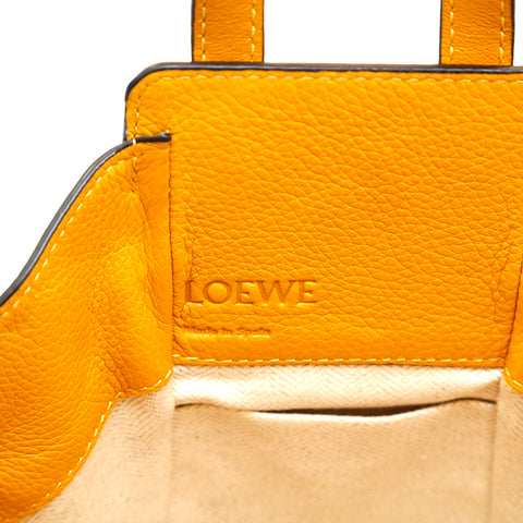 ロエベ LOEWE ハンモック ドローストリング ミニ レザー ハンドバッグ イエロー P14586