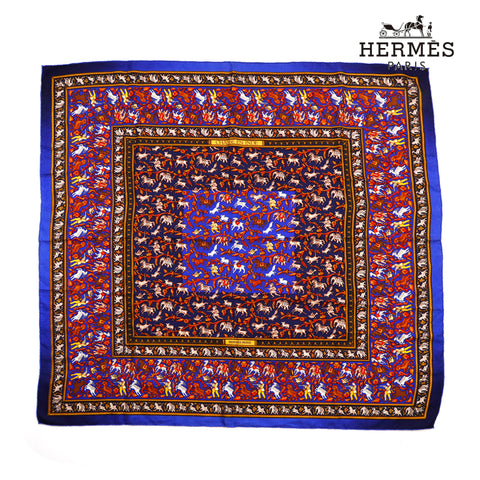 爱马仕（Hermes）Carre 90 Chasse en inde围巾蓝色P14636