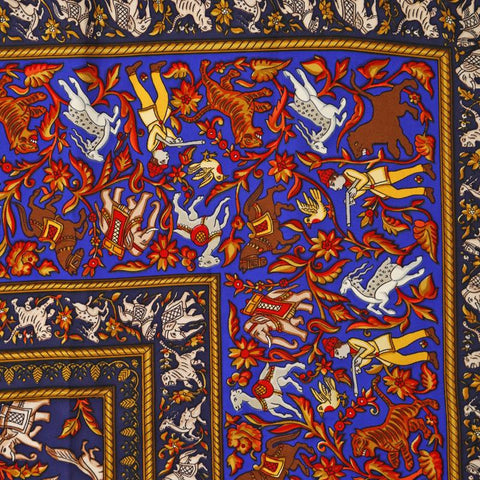 爱马仕（Hermes）Carre 90 Chasse en inde围巾蓝色P14636