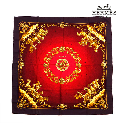 HERMES HERMES CARRE 90 COSMOS围巾紫色P14645
