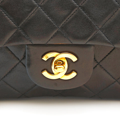 シャネル CHANEL ダブルフラップ マトラッセ ショルダーバッグ レザー ブラック P14788