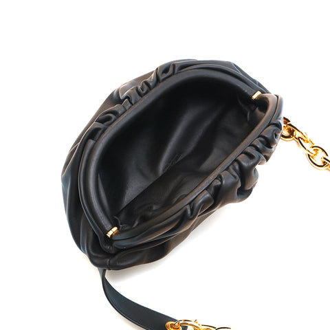 Bottegaveneta -Ketten -Leder -Umhängetasche Schwarz P14821