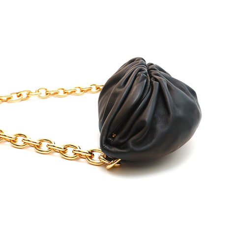 Bottegaveneta -Ketten -Leder -Umhängetasche Schwarz P14821