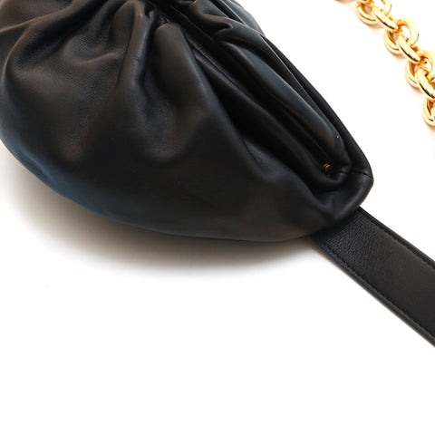 Bottegaveneta -Ketten -Leder -Umhängetasche Schwarz P14821