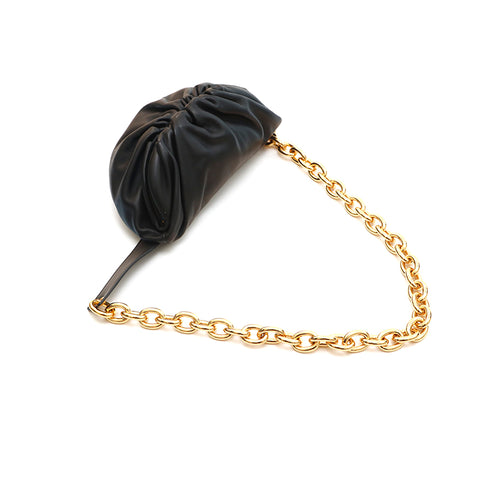 Bottegaveneta -Ketten -Leder -Umhängetasche Schwarz P14821