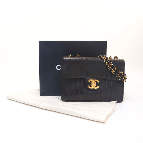 シャネル CHANEL マドモアゼル ココマーク ショルダーバッグ レザー ブラック P15461