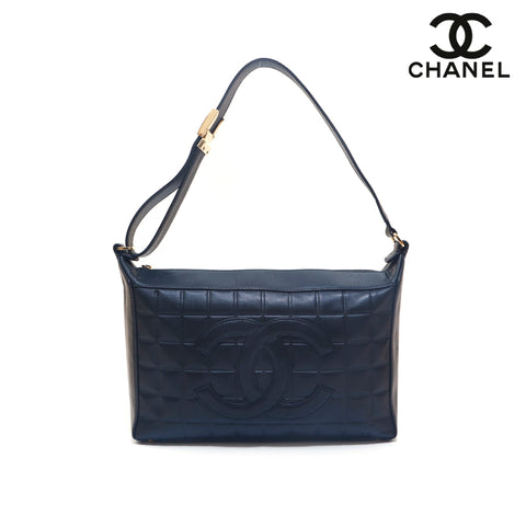 シャネル CHANEL チョコバー ココマーク ラムスキン 6番台 ショルダーバッグ ラムスキン ブラック P15628