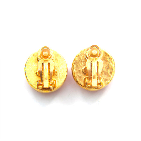 Chanel Coco Mark Round Orees Rougles Gold P15964