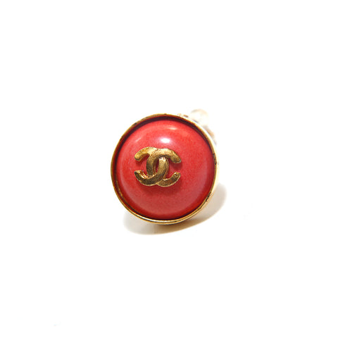 Chanel Coco Mark Round Orees Rougles Gold P15964