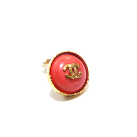 Chanel Coco Mark Round Orees Rougles Gold P15964