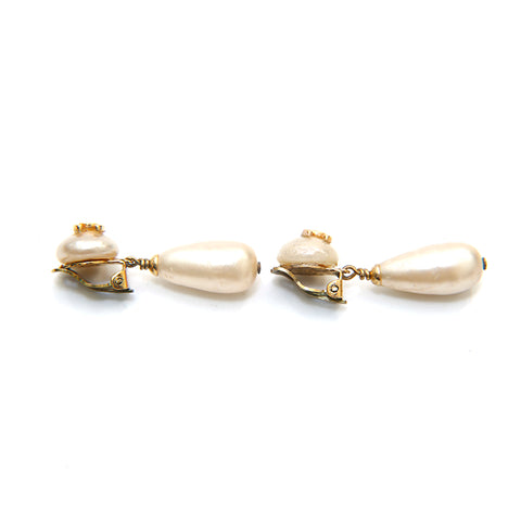 Chanel Coco Mark Pearl Boucles d'oreilles swing Silver P15970