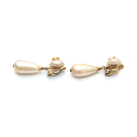 Chanel Coco Mark Pearl Boucles d'oreilles swing Silver P15970