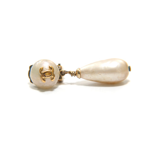 Chanel Coco Mark Pearl Boucles d'oreilles swing Silver P15970