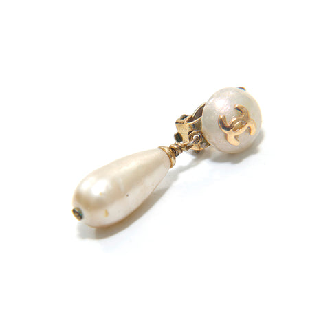 Chanel Coco Mark Pearl Boucles d'oreilles swing Silver P15970