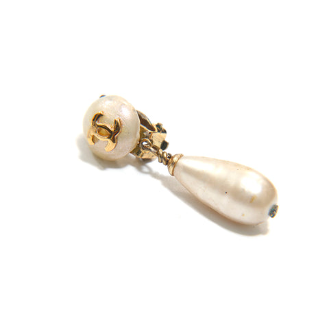 Chanel Coco Mark Pearl Boucles d'oreilles swing Silver P15970