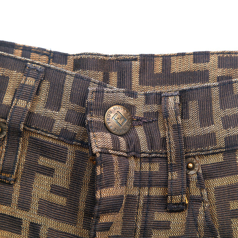 Fendi Zucca Musterhose Braun P16022